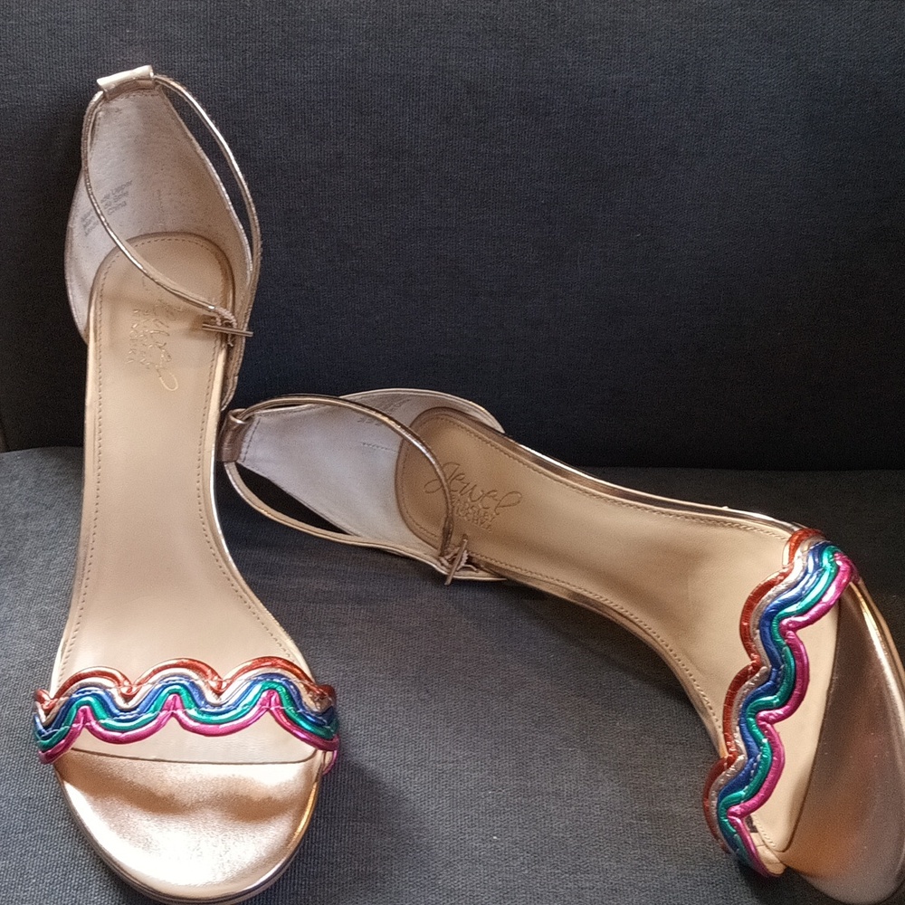 NWOB Jewel Badgley Mischka Dress Strappy Heels Women's Size 9